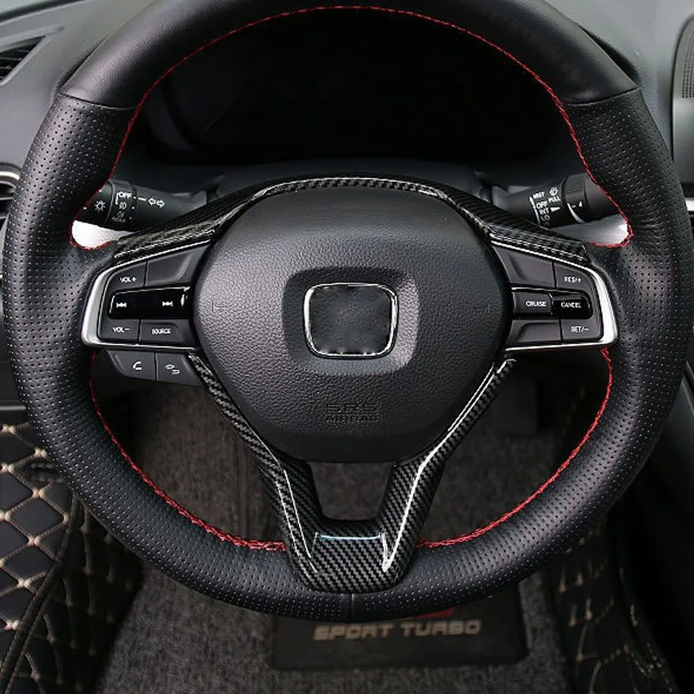 for honda accord 2018 2022 city 2020 2024 steering wheel panel trim sticker decoration cover car interior for honda accord 2018 2022 city 2020 2024 steering wheel panel trim sticker decoration cover car interior