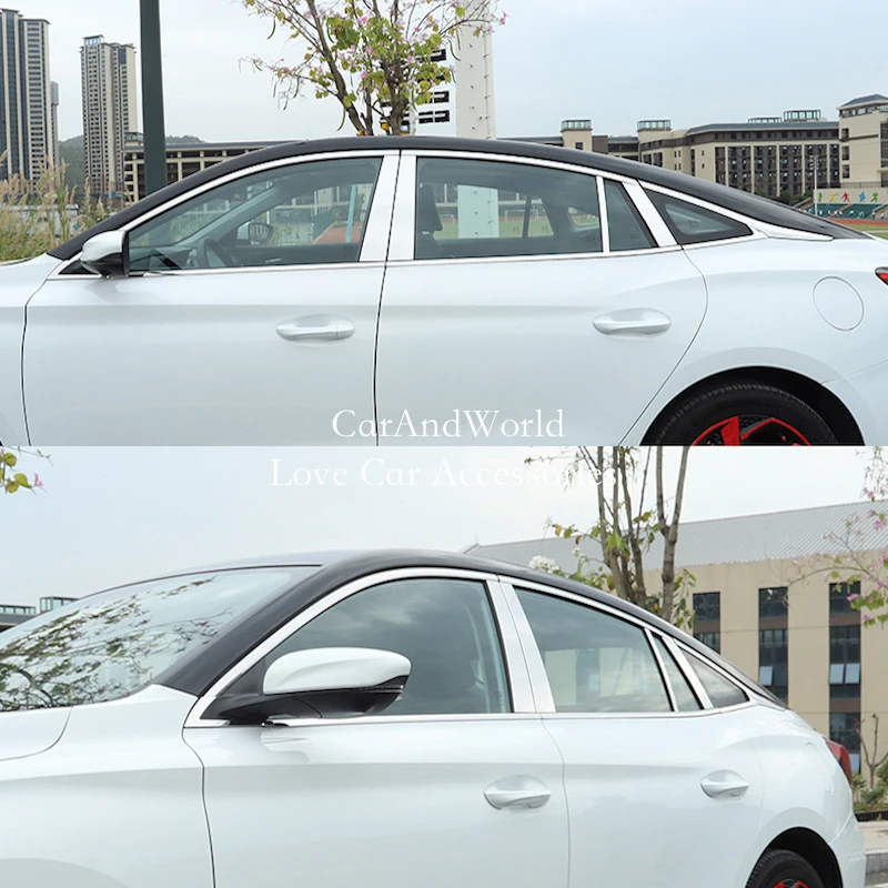 8pcs/set center window column mirror decorative stainless b/c pillar cover mouldings trims for mg mg5 2020 2026 car 8pcs/set center window column mirror decorative stainless b/c pillar cover mouldings trims for mg mg5 2020 2026 car
