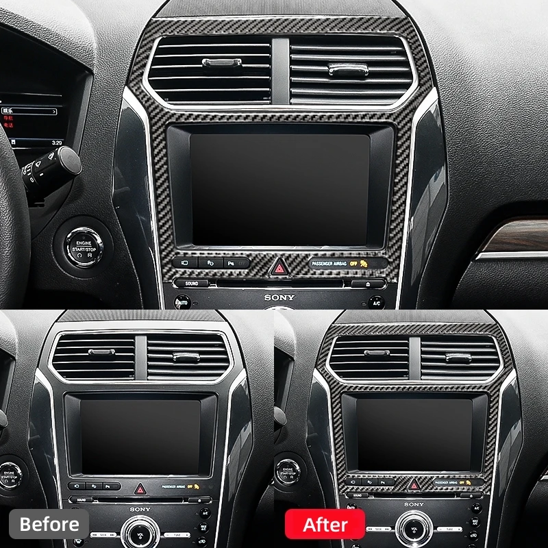 carbon fiber for ford explorer 2013 2019 car car central air outlet navigation panel decorative frame sticker decal carbon fiber for ford explorer 2013 2019 car car central air outlet navigation panel decorative frame sticker decal