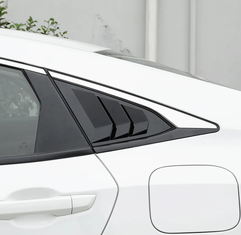 for honda civic 10th gen 2016 2020 sedan rear side window louvers air vent scoop shades cover trim blinds carbon car for honda civic 10th gen 2016 2020 sedan rear side window louvers air vent scoop shades cover trim blinds carbon car