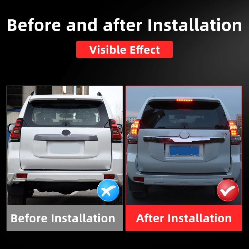 2014 2022 for toyota land cruiser prado 150 lc150 tailgate chrome decorative led light brake warning lamp external 2014 2022 for toyota land cruiser prado 150 lc150 tailgate chrome decorative led light brake warning lamp external