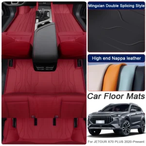custom nappa leather car foot protect mat for jetour x70 plus 5/7 seat 2020 2026 anti slip luxury waterproof floor pad accessory