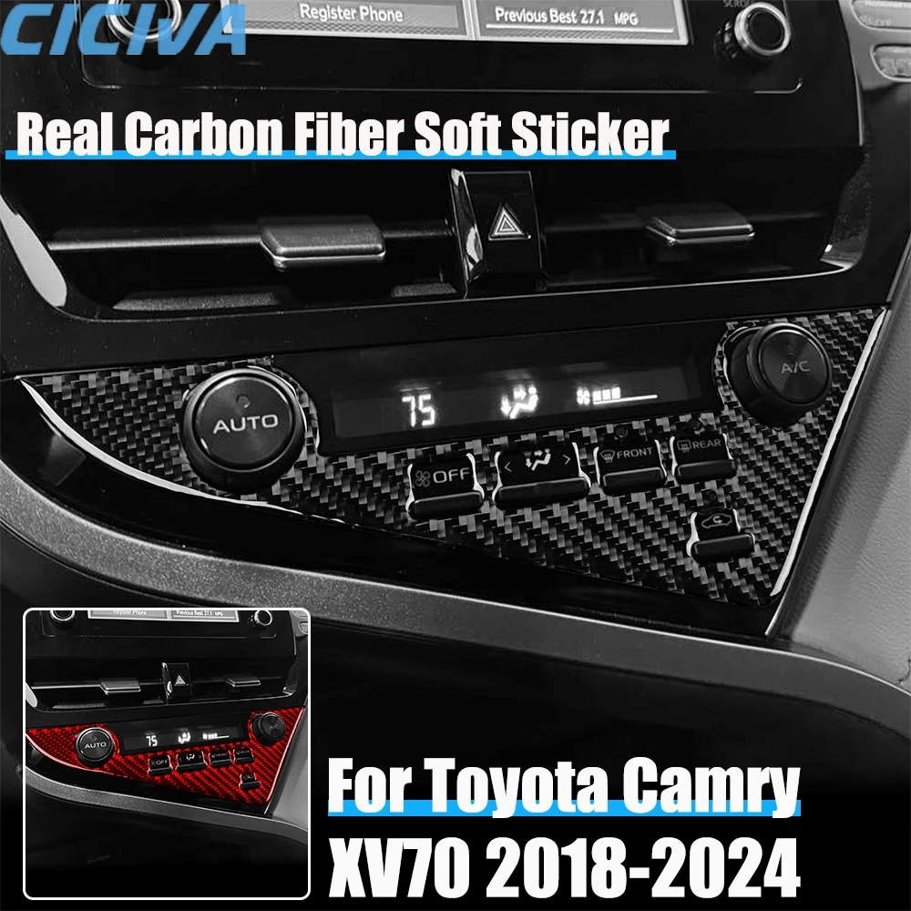 real carbon fiber car center console cover soft sticker for toyota camry xv70 2018 2019 2020 2021 2022 2023 2024 real carbon fiber car center console cover soft sticker for toyota camry xv70 2018 2019 2020 2021 2022 2023 2024