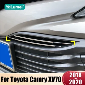 for toyota camry 70 xv70 le xle 2018 2019 2020 stainless car front bumper grille trim cover middle mesh grille bright strips