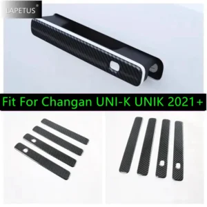 carbon fiber look auto outside door pull doorknob handle bowl decor accessories cover trim for changan uni k unik 2021 2024
