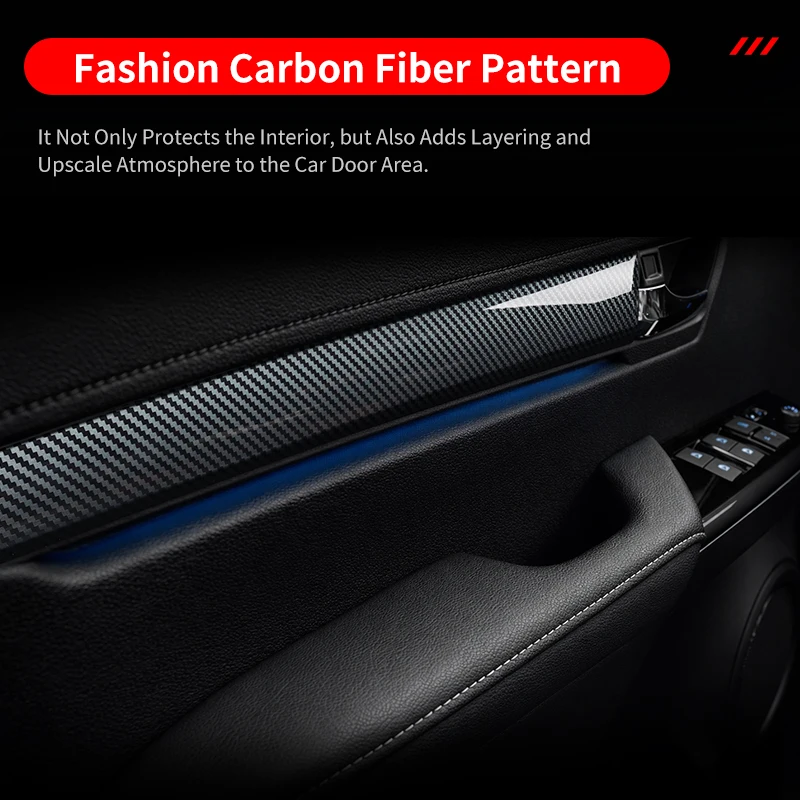 for 2016 2024 toyota hilux revo pickup truck inner door trim decoration strip carbon fiber pattern 4pcs car interior for 2016 2024 toyota hilux revo pickup truck inner door trim decoration strip carbon fiber pattern 4pcs car interior