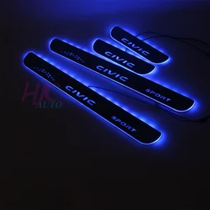 car styling for honda civic 8th 9th 10th 11th 4pcs moving led door sill plate auto pedals protector cover 2006 2023