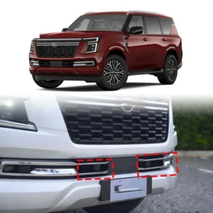 for nissan armada y63 2025 2026 abs chrome front bottom center grille insert grill mesh cover trim garnish car styling