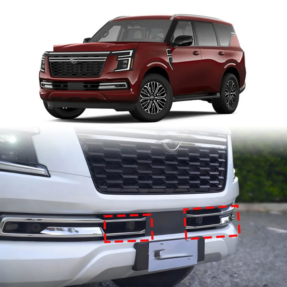 for nissan armada y63 2025 2026 abs chrome front bottom center grille insert grill mesh cover trim garnish car styling for nissan armada y63 2025 2026 abs chrome front bottom center grille insert grill mesh cover trim garnish car styling