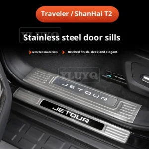 jetour t2 traveler door sill strip special stainless steel interior decorative protective strip welcome pedal car accessories