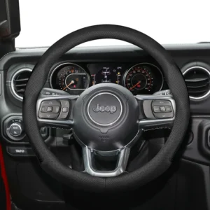 suitable for jeep ultra thin breathable leather steering wheel cover suitable for compass renegade wrangler jk jl grand cherokee wk2 wj xj avenger commander wagoneer gladiator patriot kl