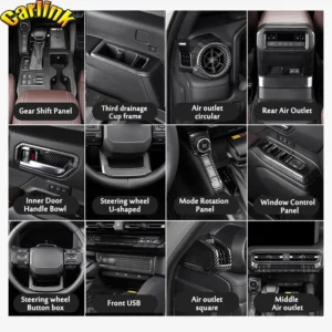 for toyota land cruiser 250 prado lc250 2024 car interior decorations gear shift box panel steering wheel door handles strip