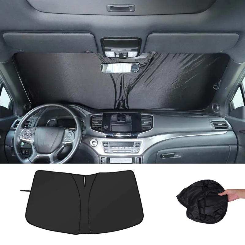 for honda pilot front glass sunshade car front glass sunshade anti uv anti sunshine black 1pcs (memory wire model) 2016 2022 for honda pilot front glass sunshade car front glass sunshade anti uv anti sunshine black 1pcs (memory wire model) 2016 2022