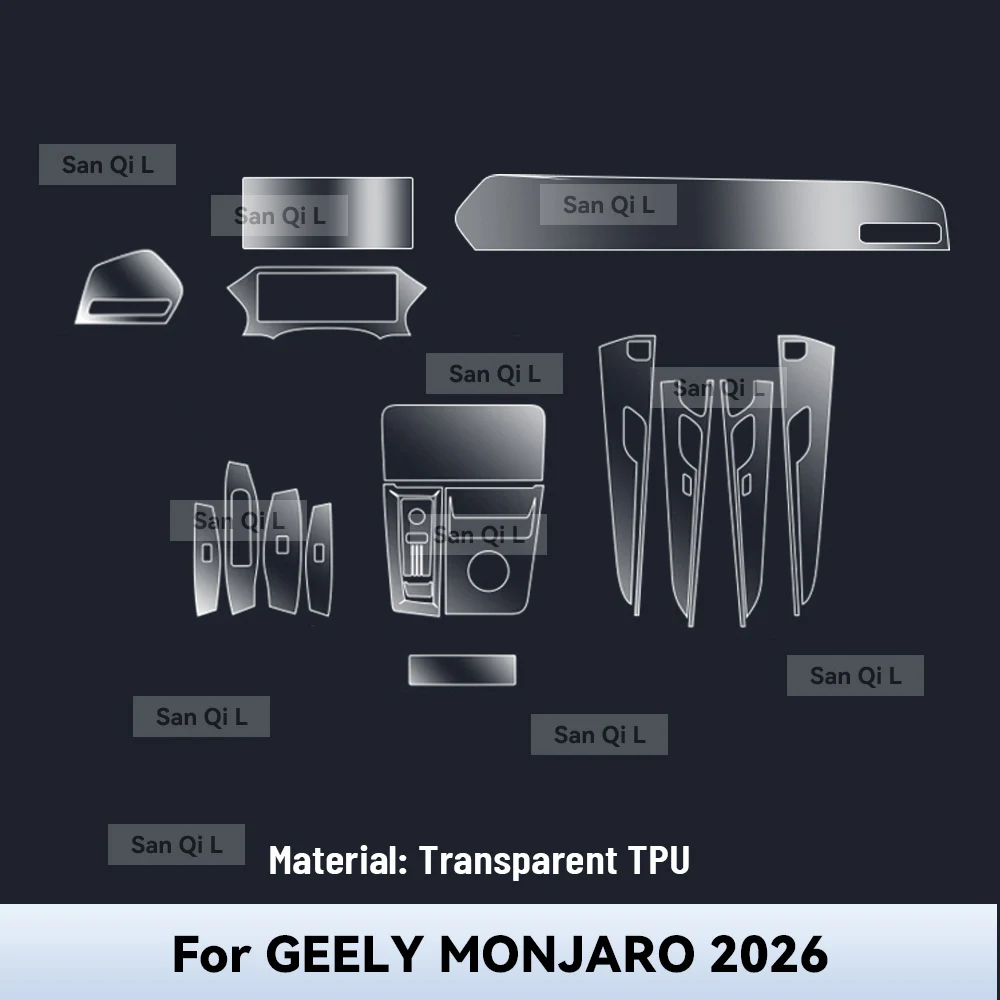 for geely monjaro 2026 interior center console clear protective film tpu car anti scratch tint refit set for geely monjaro 2026 interior center console clear protective film tpu car anti scratch tint refit set