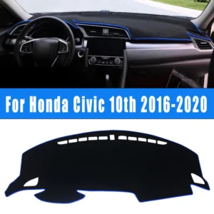 for honda civic 10th 2016 2020 car dashboard mat sun shade instrument desk non slip dash covers accessories 2019 2018 2017