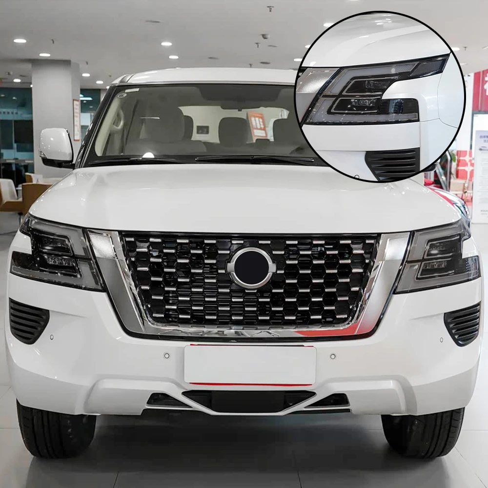 high gloss smoke black tpu headlight ppf for nissan patrol y63 y62 2015 2026 pre cut anti scratch protective film vinyl wrap kit high gloss smoke black tpu headlight ppf for nissan patrol y63 y62 2015 2026 pre cut anti scratch protective film vinyl wrap kit