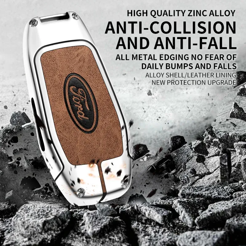 car metal leather remote key case cover ford fusion mondeo mustang f 150 explorer edge 2015 2018 car key protection car metal leather remote key case cover ford fusion mondeo mustang f 150 explorer edge 2015 2018 car key protection