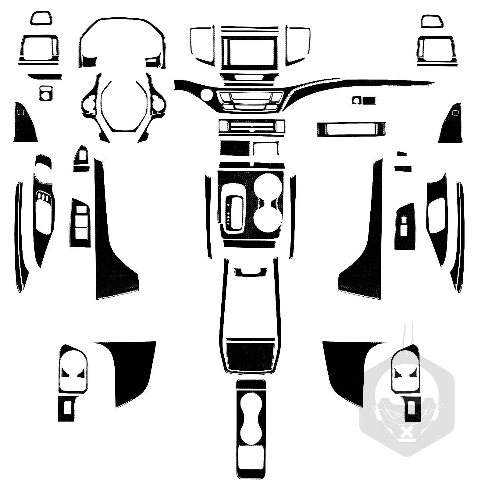 for honda ridgeline pilot 2017 2023 piano black plasti car interior gear door dash frame full set cover trim sticker for honda ridgeline pilot 2017 2023 piano black plasti car interior gear door dash frame full set cover trim sticker