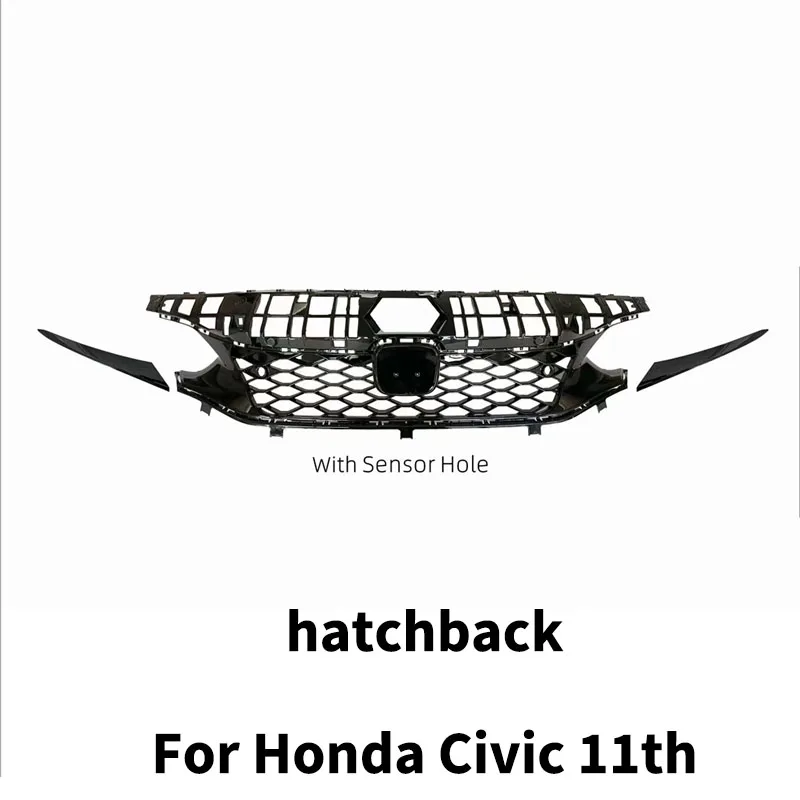 for honda civic 11th hatchback/sedan 2021 2024 car front grille grill air intake grille upper bumper hood meshtrim auto parts for honda civic 11th hatchback/sedan 2021 2024 car front grille grill air intake grille upper bumper hood meshtrim auto parts