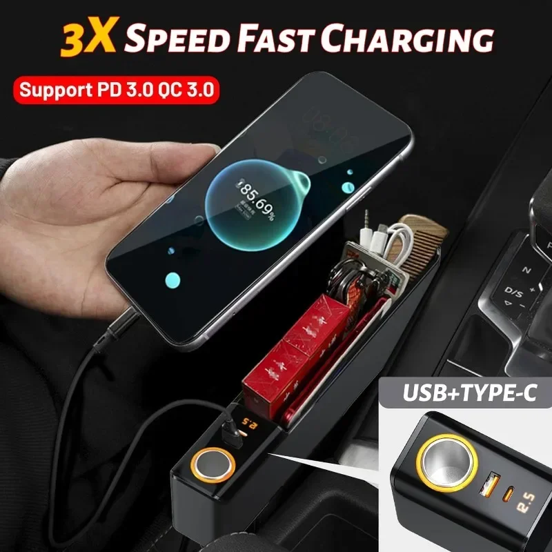 car seat gap filler organizer 52w charging car organizer storage box base removable seat gap filler for car organizer front seat car seat gap filler organizer 52w charging car organizer storage box base removable seat gap filler for car organizer front seat