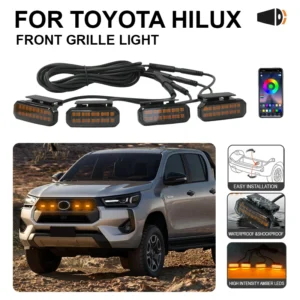 for toyota hilux revo car center grid small yellow light single color color snap led high brightness waterproof models