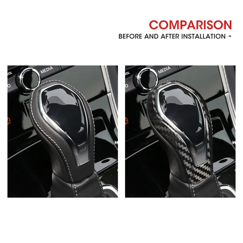 car gear shift knob shifter cover for infiniti q50 q60 qx60 qx80 2018 2022 interior hard real carbon fiber sticker car gear shift knob shifter cover for infiniti q50 q60 qx60 qx80 2018 2022 interior hard real carbon fiber sticker