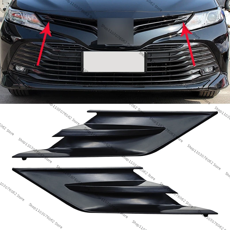 for toyota camry 2018 2019 2020 car glossy black front headlight side grille molding cover trim for toyota camry 2018 2019 2020 car glossy black front headlight side grille molding cover trim