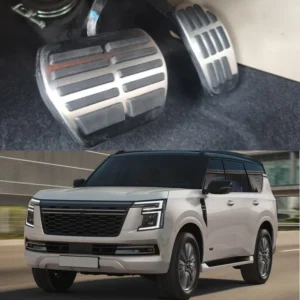 for nissan patrol y63 2025 2026 accessories car foot fuel brake pedals cover stainless steel rubber sport interior styling