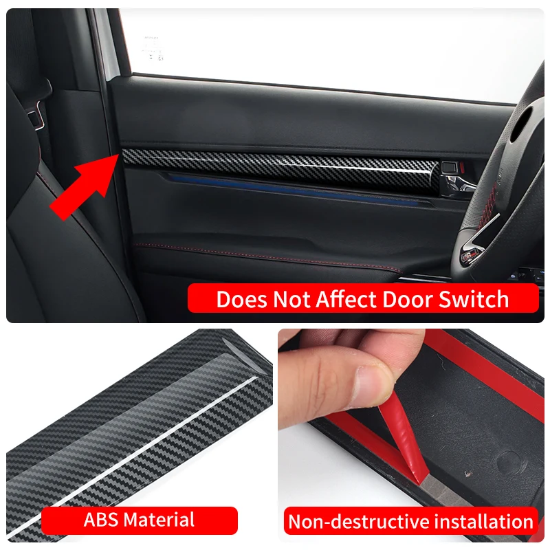 for 2016 2024 toyota hilux revo pickup truck inner door trim decoration strip carbon fiber pattern 4pcs car interior for 2016 2024 toyota hilux revo pickup truck inner door trim decoration strip carbon fiber pattern 4pcs car interior