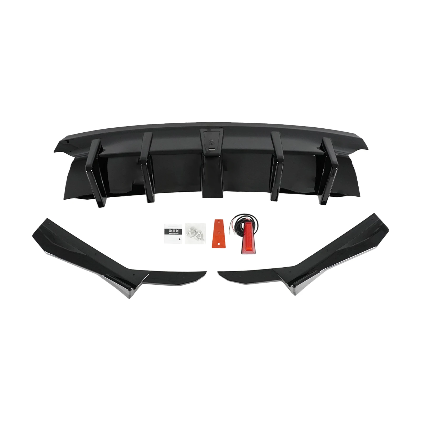 for lexus is300 is350 base f sport 2021 2025 car rear bumper diffuser w/led spoiler exterior parts glossy black for lexus is300 is350 base f sport 2021 2025 car rear bumper diffuser w/led spoiler exterior parts glossy black