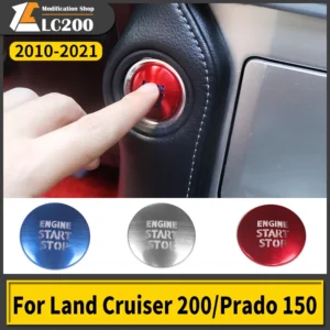 stainless steel engine start stop button patch fit for toyota land cruiser 200 lc200 fj200 2008 2021 2020 interior accessories