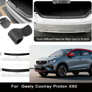 for geely coolray proton x50 rear trunk guard plate sticker car rear bumper trim anti kicked scratch protector sticker strip
