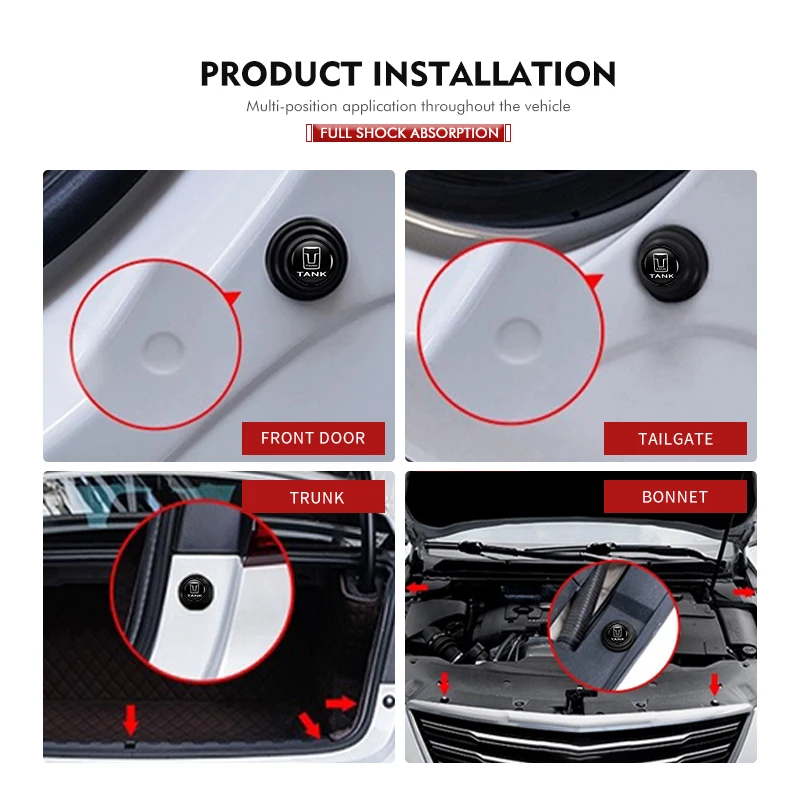 4pcs car door shock absorber spacer anti collision protection for tank great wall gwm wey 2021 new 300 500 4pcs car door shock absorber spacer anti collision protection for tank great wall gwm wey 2021 new 300 500