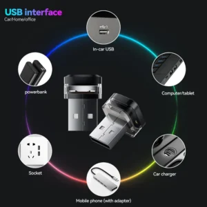 car usb ambient lights portable mini led atmosphere light signal lights auto reading lamp decorations decorative strips