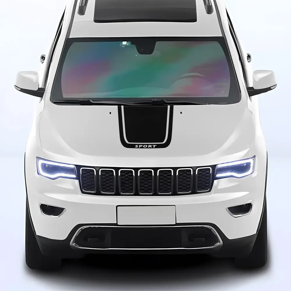 car hood bonnet racing sport vinyl decal sticker stripe kit compatible with jeep grand cherokee wk2 2011 present car hood bonnet racing sport vinyl decal sticker stripe kit compatible with jeep grand cherokee wk2 2011 present
