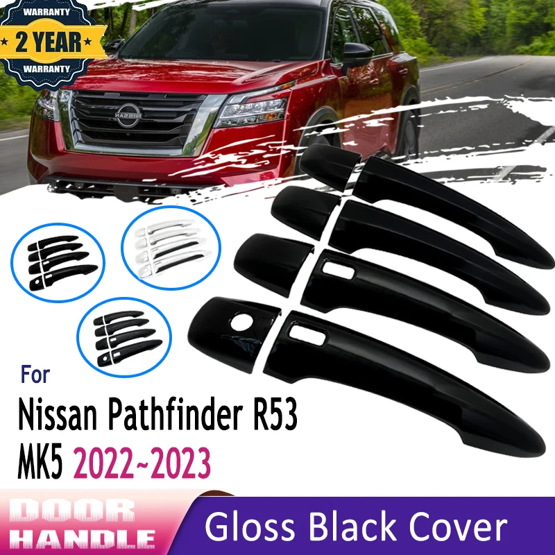 chrome gloss black door handle for nissan pathfinder r53 5 2022 2023 carbon fiber exterior protector car accessories sticker set chrome gloss black door handle for nissan pathfinder r53 5 2022 2023 carbon fiber exterior protector car accessories sticker set