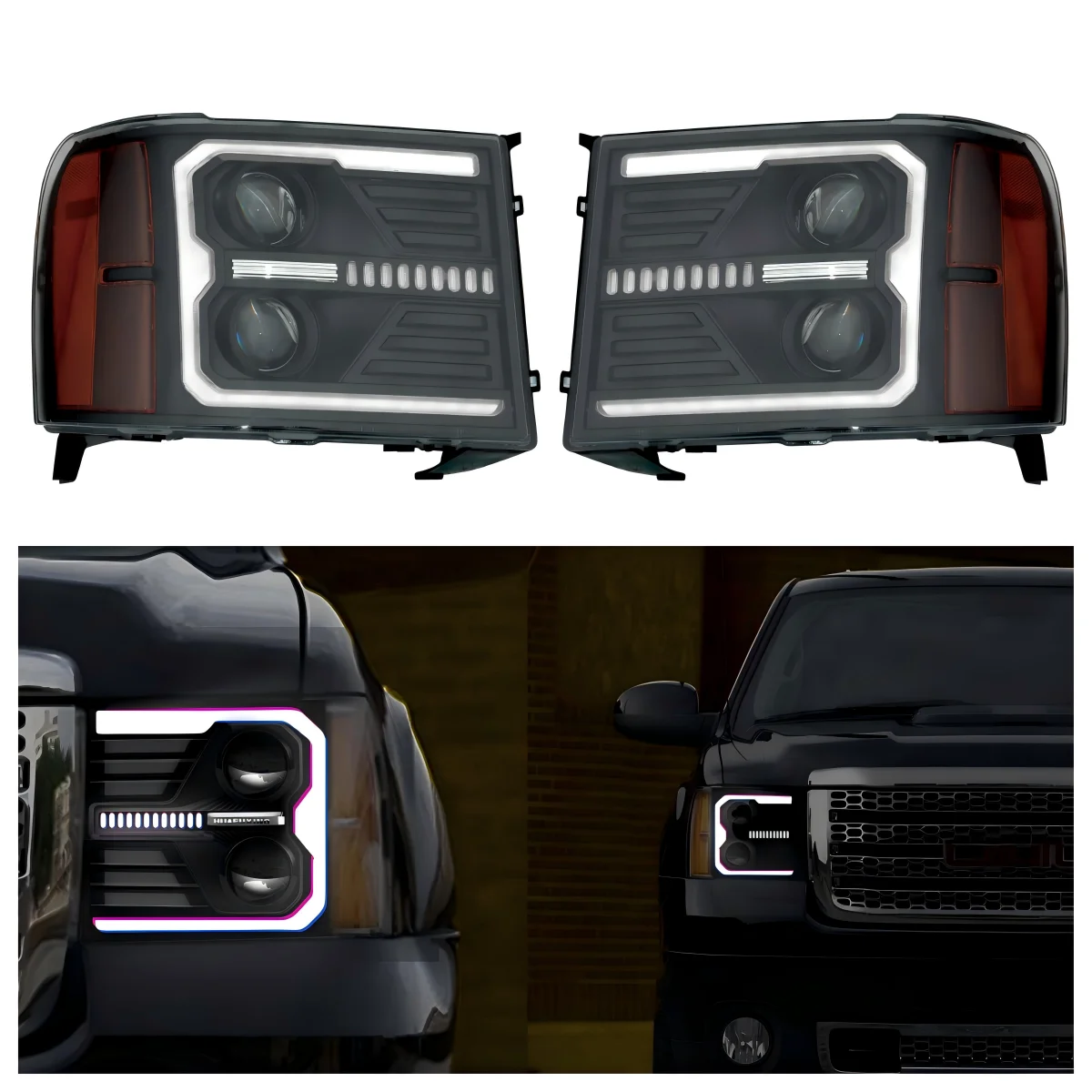 1pcs full led headlight fit for 2007 2013 gmc sierra 1500,2007 2014 gmc sierra 2500hd 3500hd with drl sequential turnsignal 1pcs full led headlight fit for 2007 2013 gmc sierra 1500,2007 2014 gmc sierra 2500hd 3500hd with drl sequential turnsignal