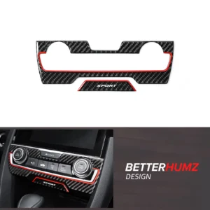for honda civic 10th gen 2016 2021 carbon fiber auto center console air condition cd panel trim sticker car interior accessories