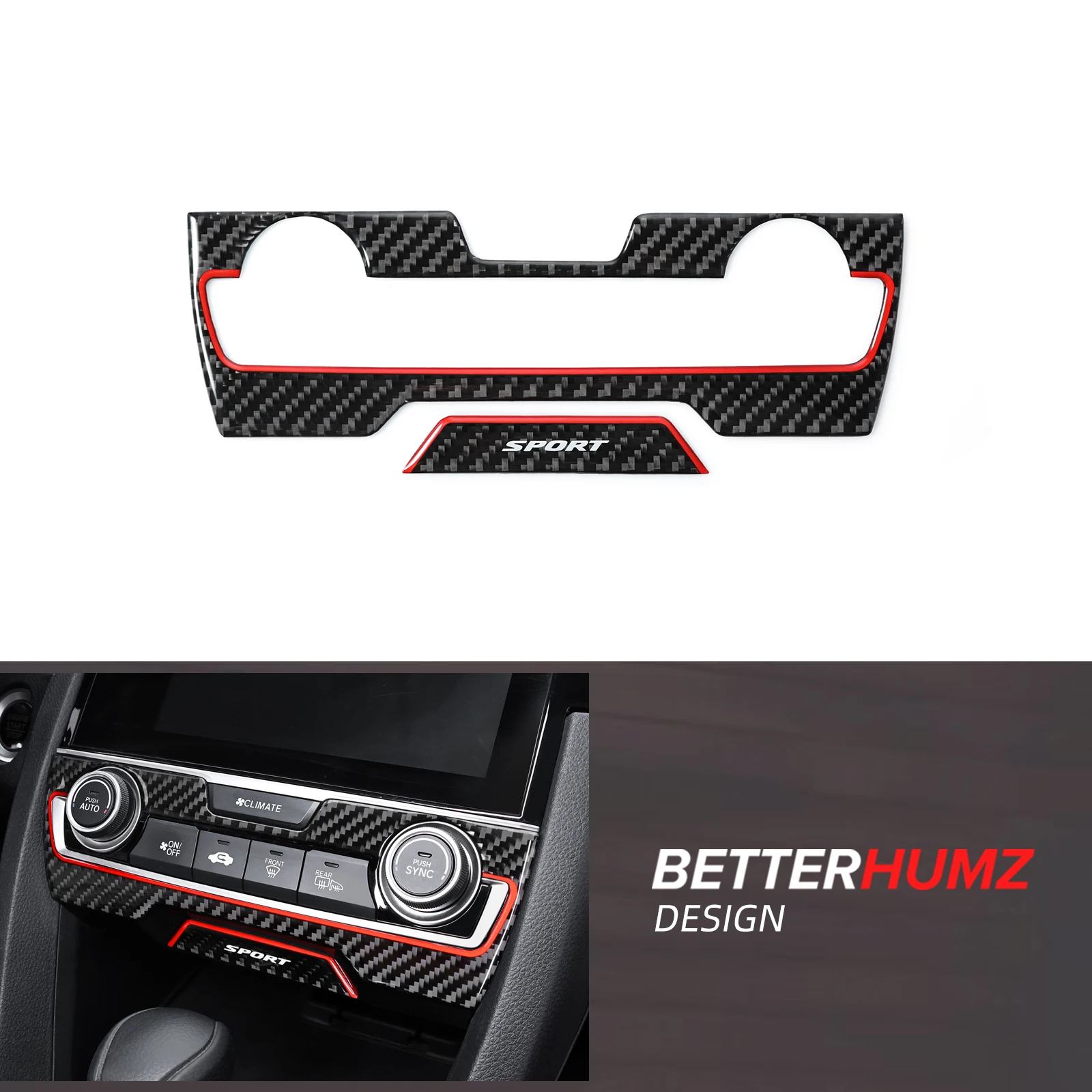 for honda civic 10th gen 2016 2021 carbon fiber auto center console air condition cd panel trim sticker car interior accessories for honda civic 10th gen 2016 2021 carbon fiber auto center console air condition cd panel trim sticker car interior accessories
