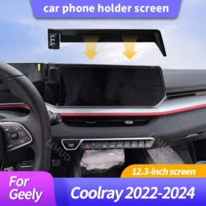 car mount for geely coolray 2022 2023 2024 12.3 inch screen wireless charger mobile phone holder gps bracket gravity stan