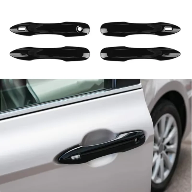 abs chrome carbon fiber outer door handle clasing bowl covers trim fit for toyota camry xv70 2018 2023 car abs chrome carbon fiber outer door handle clasing bowl covers trim fit for toyota camry xv70 2018 2023 car