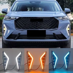 car led drl for haval h6 2020 2021 2022 daytime running lights with yellow turn signal fog lamp cover driving lights headlight