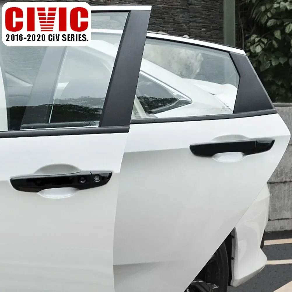 carbon fiber style black for honda civic 10th gen 2016 2021 car exterior door handle moulding cover trim keyless entry decor carbon fiber style black for honda civic 10th gen 2016 2021 car exterior door handle moulding cover trim keyless entry decor