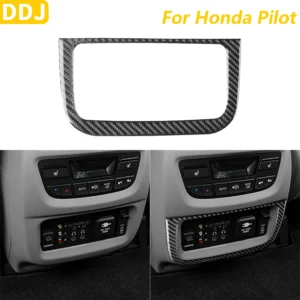 soft carbon fiber center armrest rear rcharging port frame trim cover for honda pilot 2016 2022 interior accessories sticker