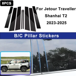 for jetour traveller shanhai t2 2023 2025 window b c pillar post cover trim stickers door column decorative exterior accessories