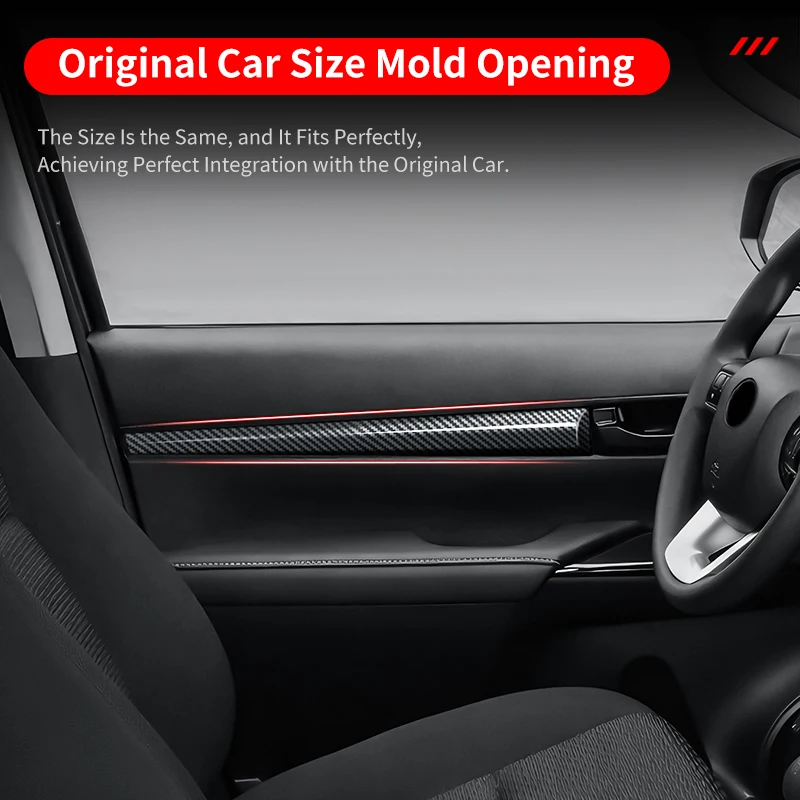 for 2016 2024 toyota hilux revo pickup truck inner door trim decoration strip carbon fiber pattern 4pcs car interior for 2016 2024 toyota hilux revo pickup truck inner door trim decoration strip carbon fiber pattern 4pcs car interior