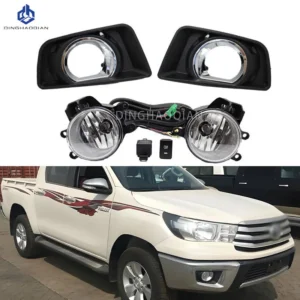 for toyota hilux revo 2015 2019 fog lights headlight kit car fog lamp with harness bulb switch 1 set