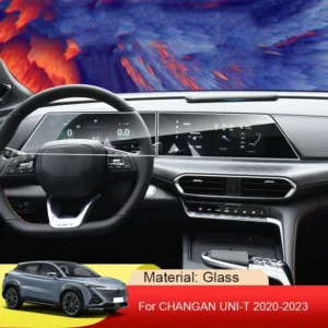 for changan uni t 2020 2023 car gps navigation screen protect tempered film auto dashboard display sticker internal accessory
