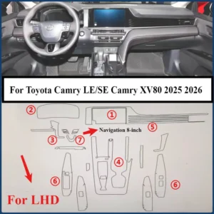 ppf protection film accessories interior transparent tpu for toyota camry xv80 2025 2026 navigation gear panel center console