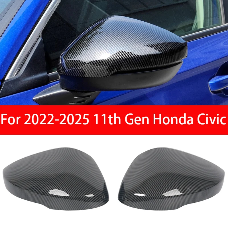 2pcs carbon fiber style rear view side mirror cover glossy black rearview caps for honda civic 11th 2022 2023 2024 2025 2026 abs 2pcs carbon fiber style rear view side mirror cover glossy black rearview caps for honda civic 11th 2022 2023 2024 2025 2026 abs